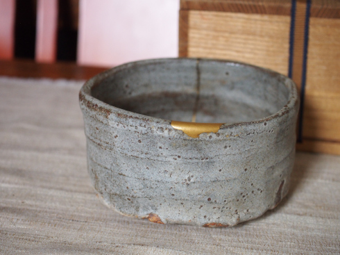 Ao Shino Chawan Tea Bowl Japanese Kintsugi