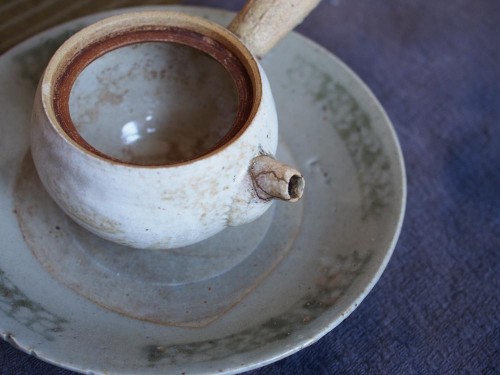 Stoneware Side Handle Pot | Kintsugi repair